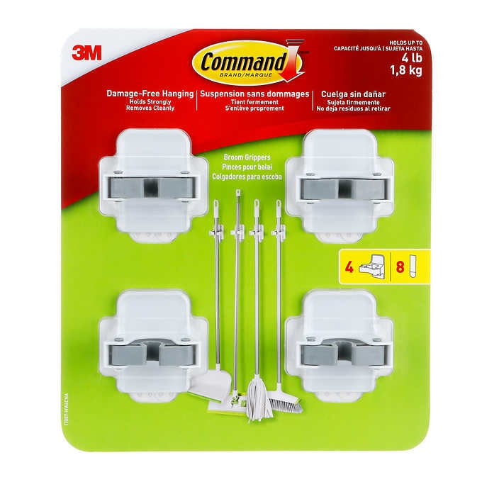 Image of wall-mounted broom holders, with link to Costco. 